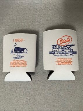 Dick's Drive-In Retro Logo Can Coolers - White with Orange & Blue
